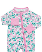 Baby Girl Shamrock & Bows Bamboo Zip Pajama Romper