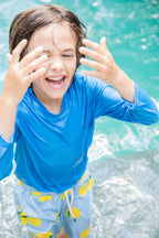 UPF 50+ Recycled Polyester French Blue Kid Rashguard