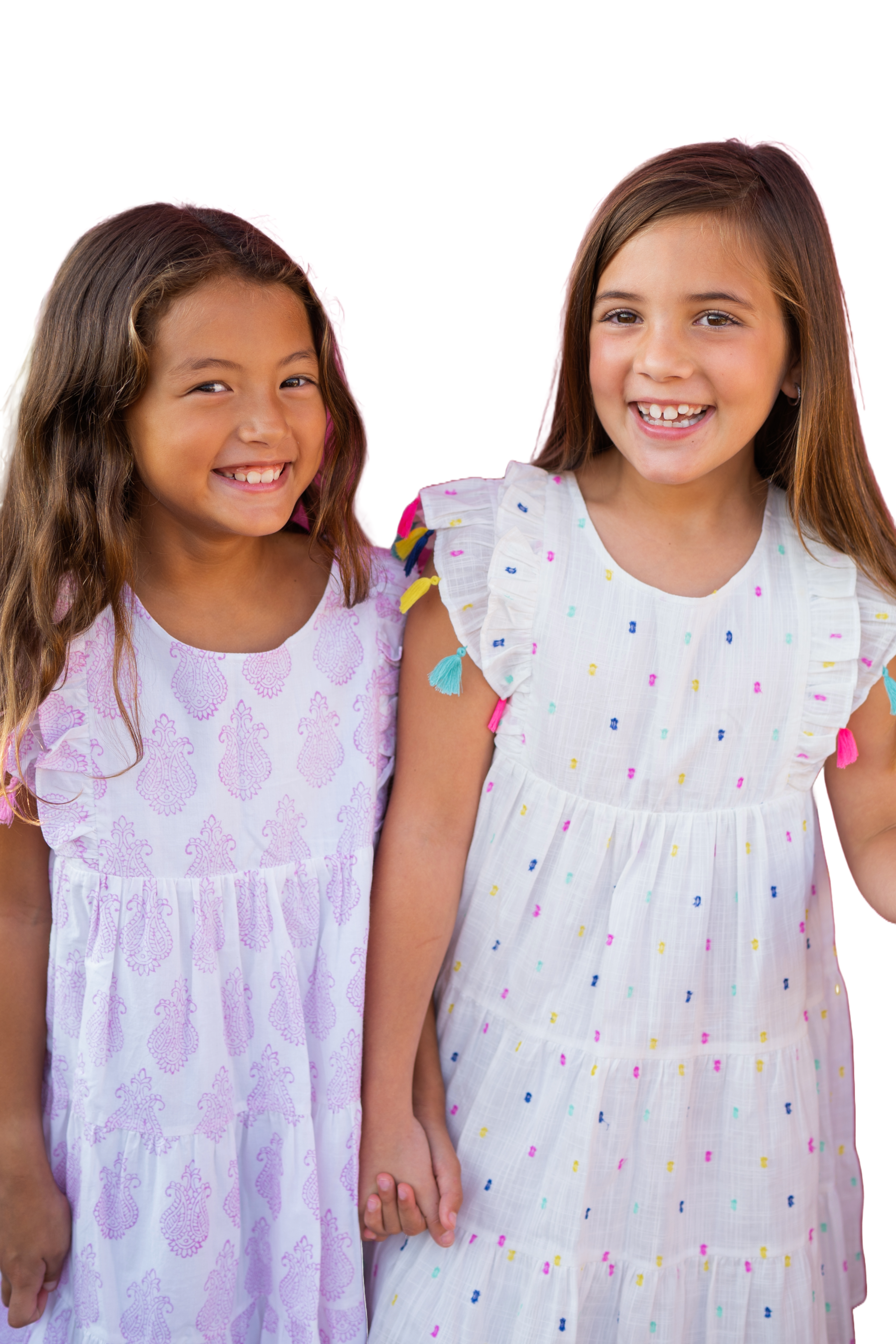 Sophie Girl's Tassel Dress Confetti Swiss Dot