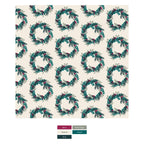 Print Long Sleeve Pajama Set in Natural Holiday Wreath