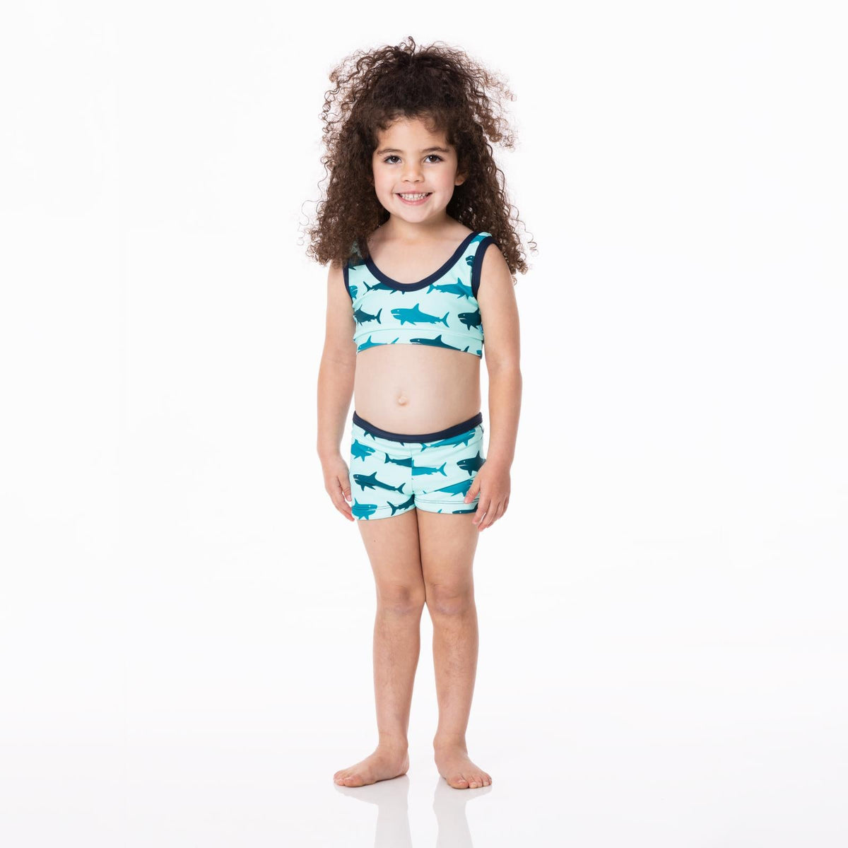 Print 2-Piece Sport Bathing Suit in Summer Sky Megalodon