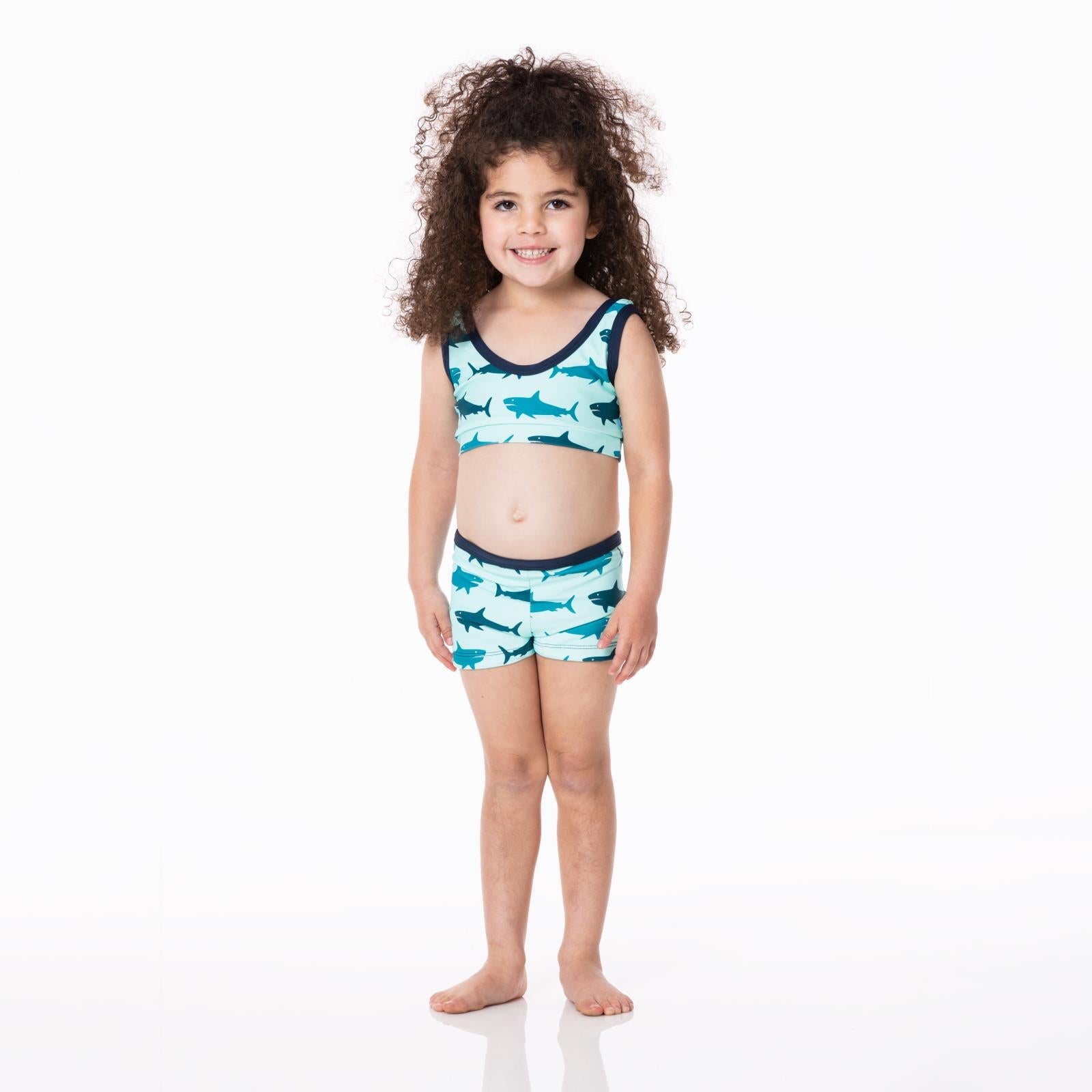 Print 2-Piece Sport Bathing Suit in Summer Sky Megalodon