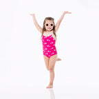 Print One-Piece Bathing Suit in Calypso Flamingos