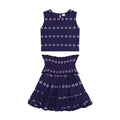 Maribel  Women's Tank and Skirt Set Navy Embroidery
