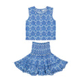 Maribel Women's Tank and Skirt Set Blue Paisley
