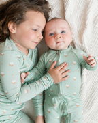 Modal Convertible Footy Pajamas in Seafoam Floral