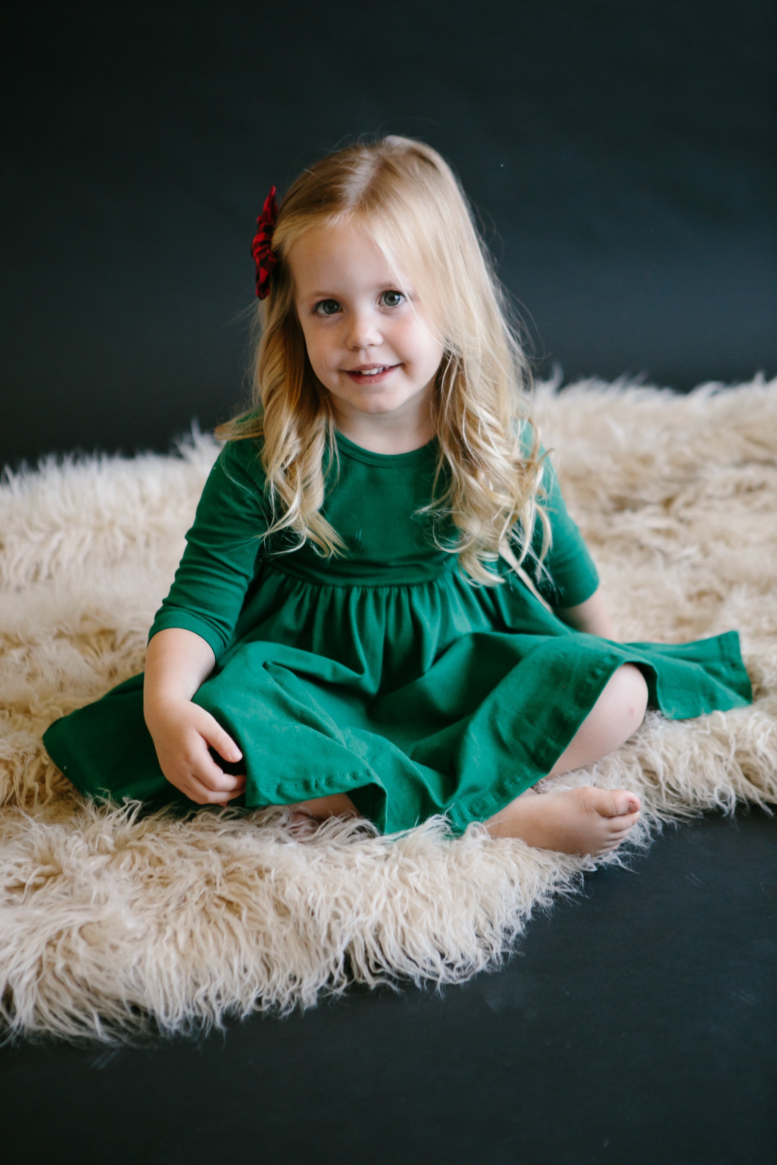 Spruce 3/4 Sleeve Pocket Twirl Dress