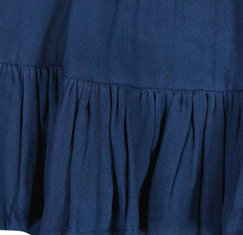 Mini Eva Girls' Ruffle Dress Lapis Blue