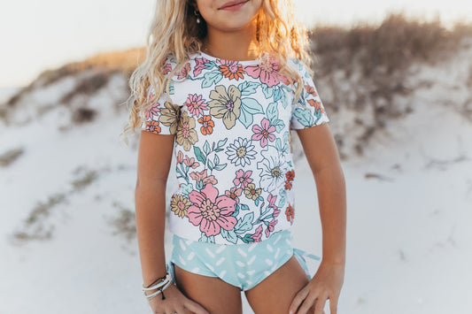 Olivia Mint Sea Rash Guard Swimsuit