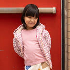 Recycled Nylon Pink Grid Puffer