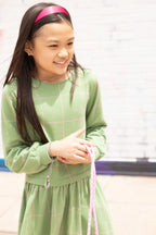 Recycled Cotton and Jersey Grid Dress