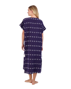 Capucine Women's Maxi Caftan Dress Navy Embroidery