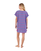 Capucine Women's Mini Caftan Dress Periwinkle Embroidery