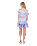Amelie Women's Crop Top And Skirt Set Blue Ikat