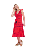 Giselle Women's Maxi Dress Red Embroidery