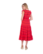 Giselle Women's Maxi Dress Red Embroidery