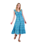 Giselle Women's Maxi Dress Turquoise Ikat