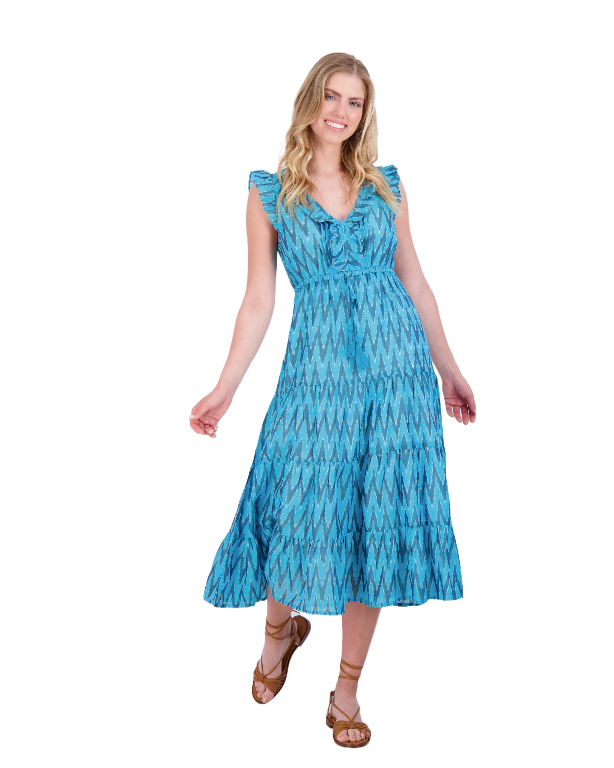 Giselle Women's Maxi Dress Turquoise Ikat