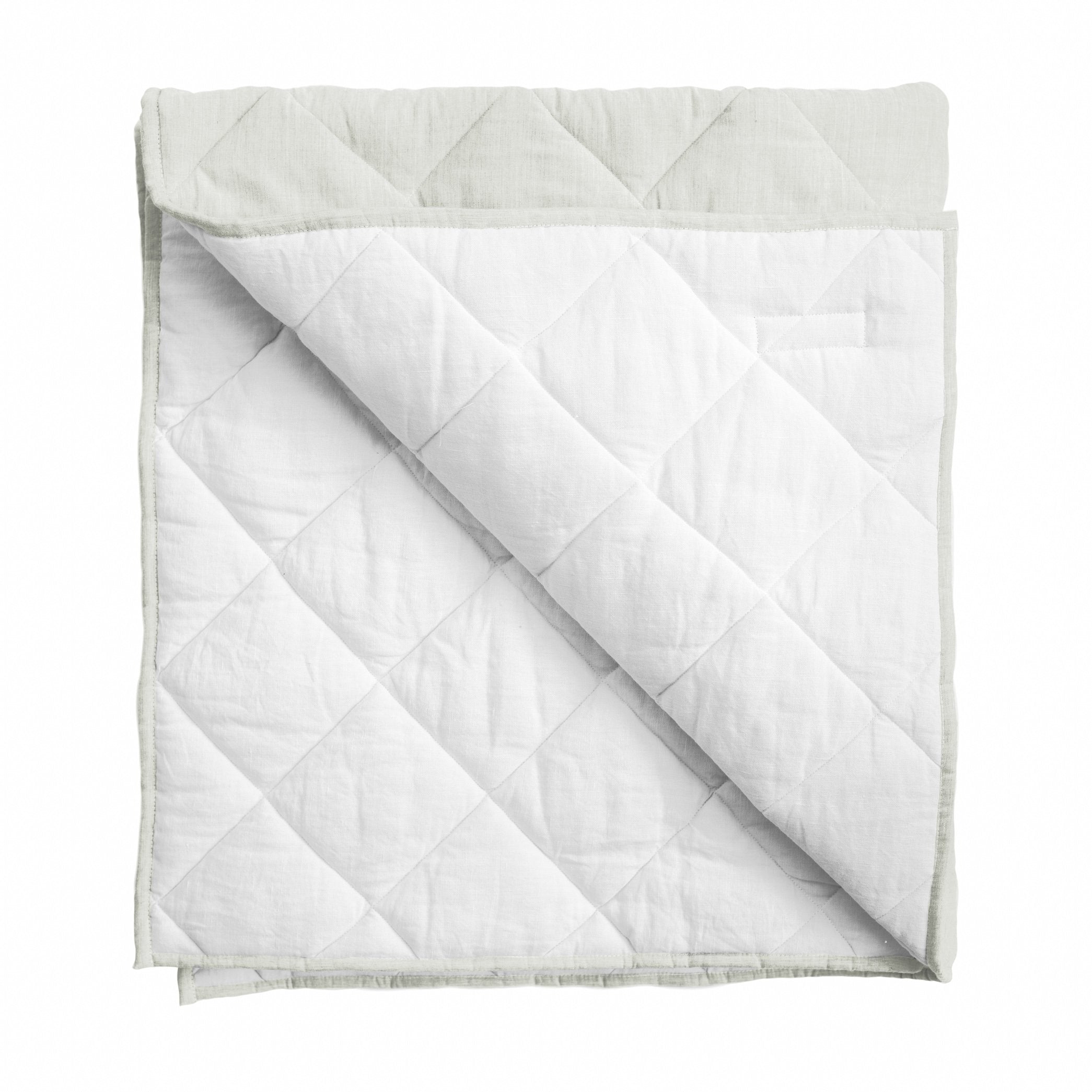 Play mat | French grey and white linen, reversible
