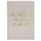 She Believed She Could Fabric Journal