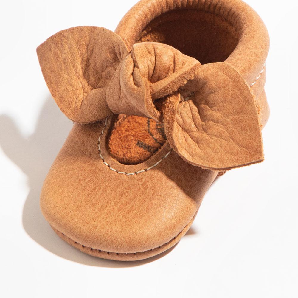 Newborn Zion Knotted Bow Moccasins