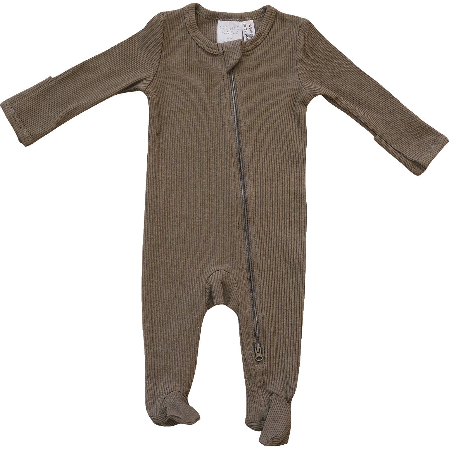 Cocoa Organic Cotton Ribbed Zipper Pajama