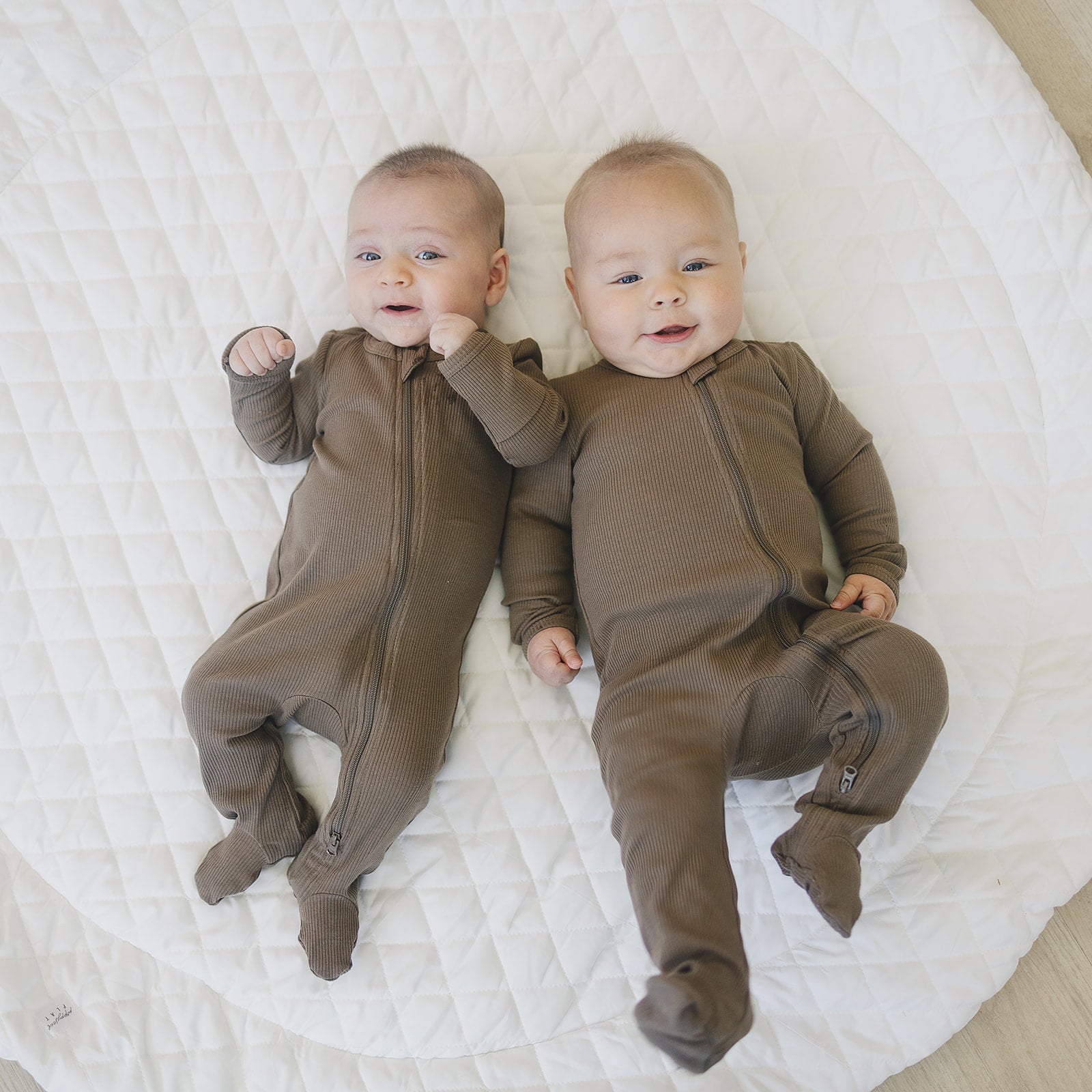 Cocoa Organic Cotton Ribbed Zipper Pajama