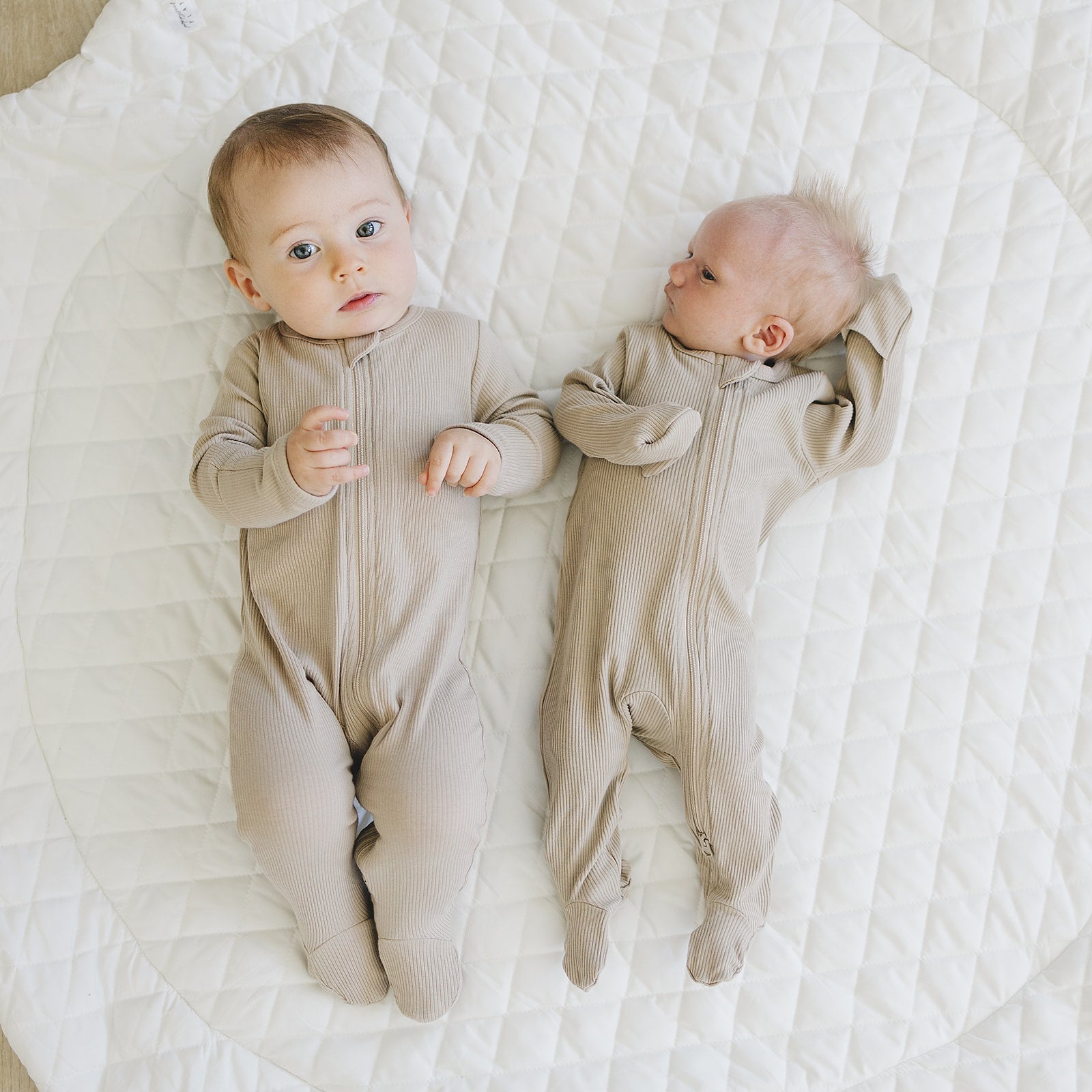 Oatmeal Organic Cotton Zipper Pajamas