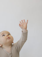 Oatmeal Organic Cotton Zipper Pajamas
