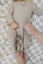 Oatmeal Organic Cotton Zipper Pajamas
