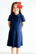 Navy Short Sleeve Polo Dress