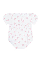 Pink Heart Print Smocked Bubble