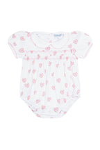 Pink Heart Print Smocked Bubble