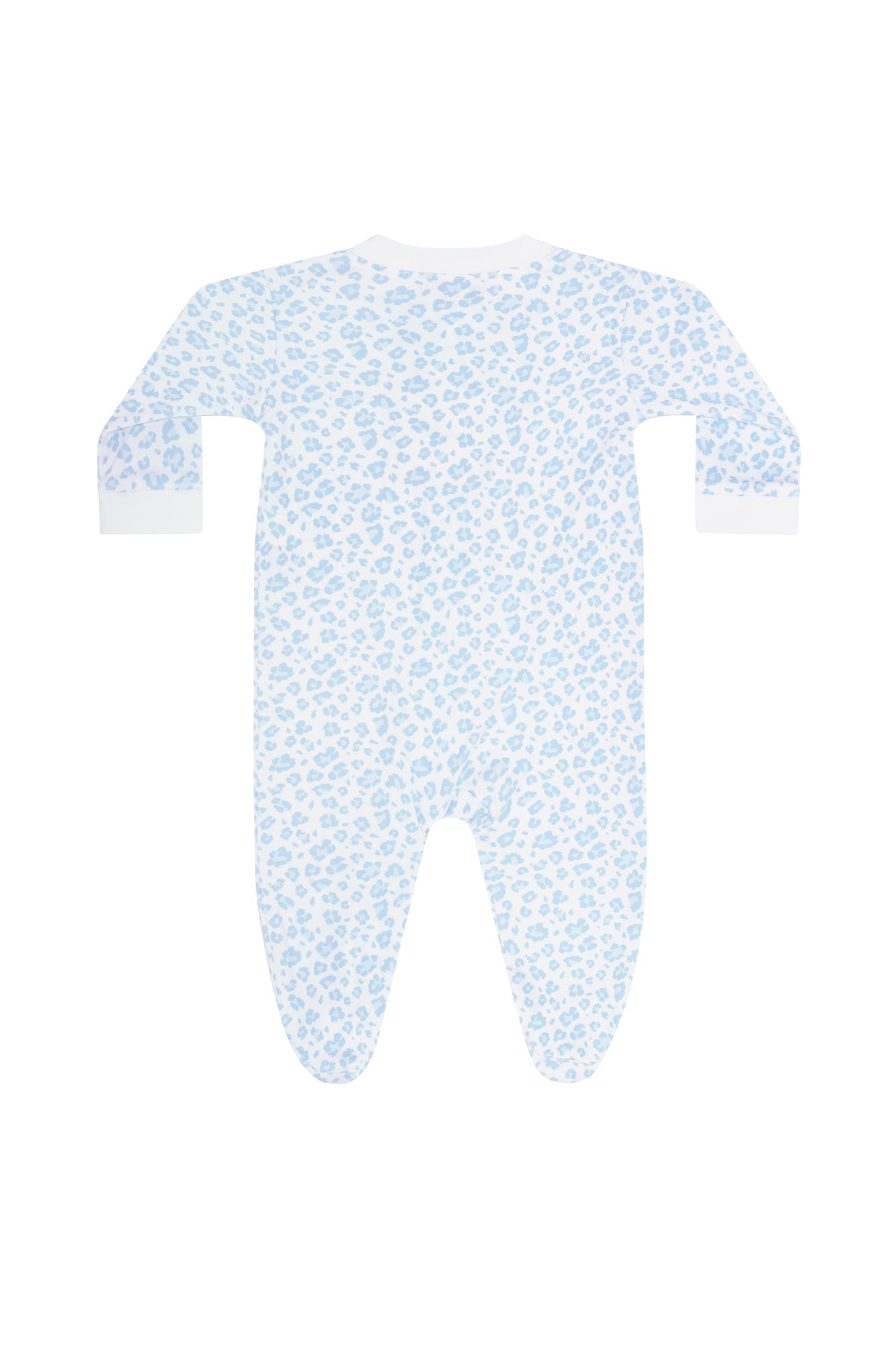 Blue Cheetah Print Zipper Baby Footie
