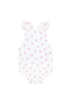 Baby Girl Pink Heart Print Pima Cotton Ruffle Bubble
