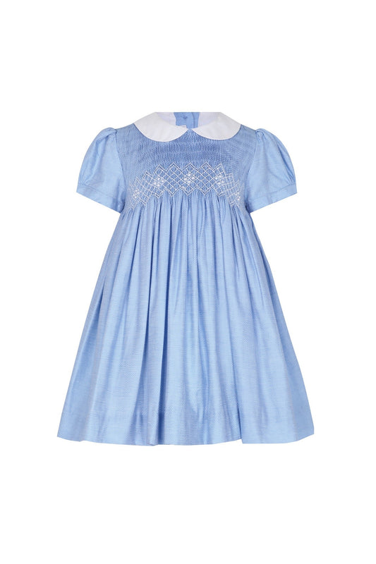 Girls Blue Nella Smocked Dress