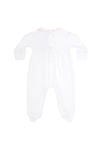 Baby Girl Pink Bear Embroidery Pima Cotton Footie