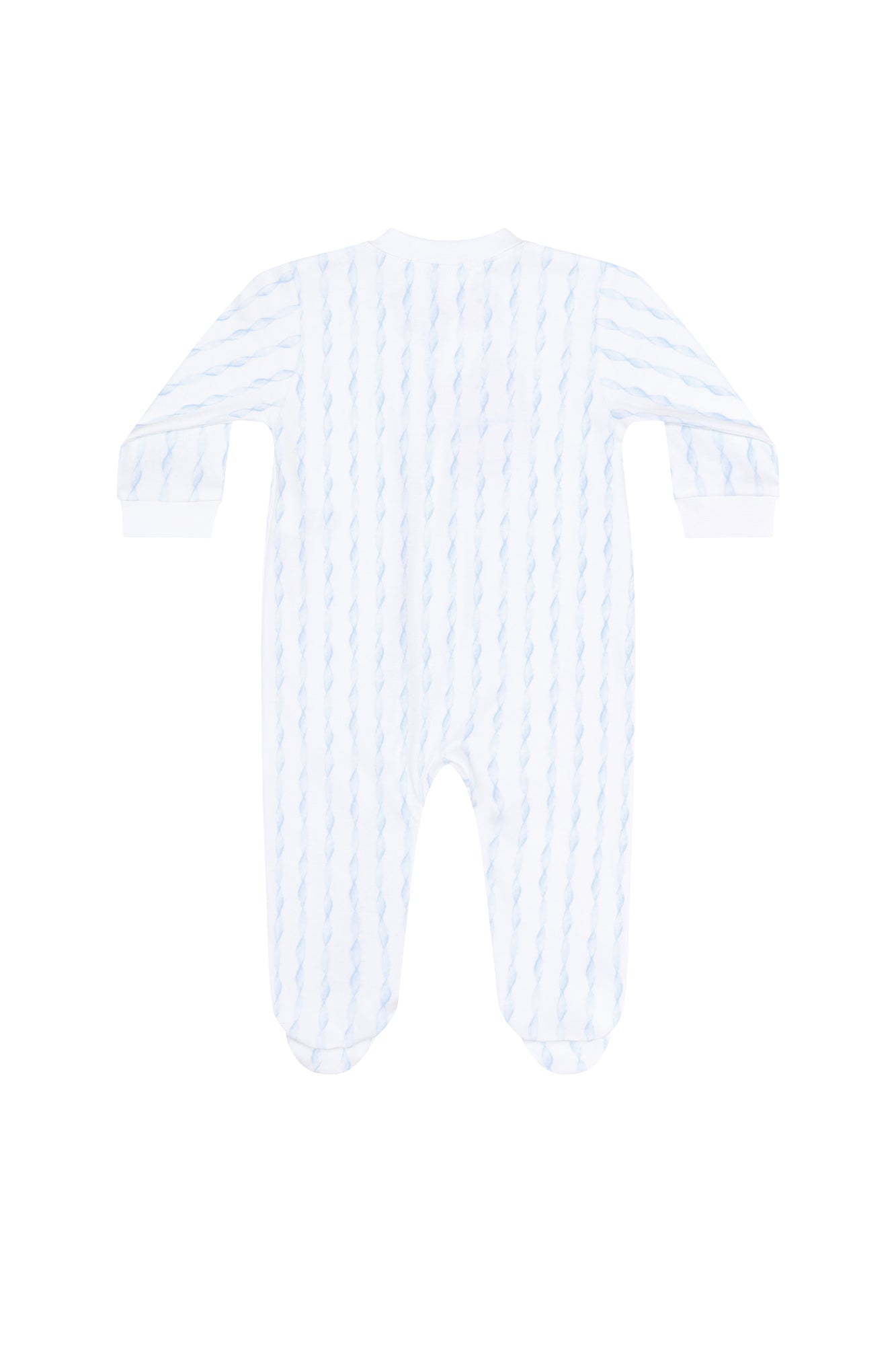 Boys Blue Twirls Pima Cotton Zipper Footie