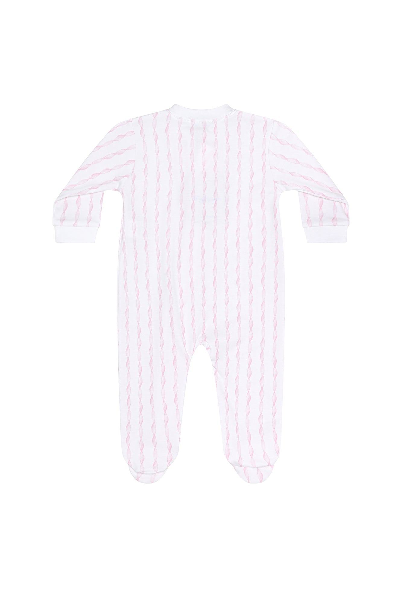 Girl Pink Twirls Pima Cotton Zipper Footie