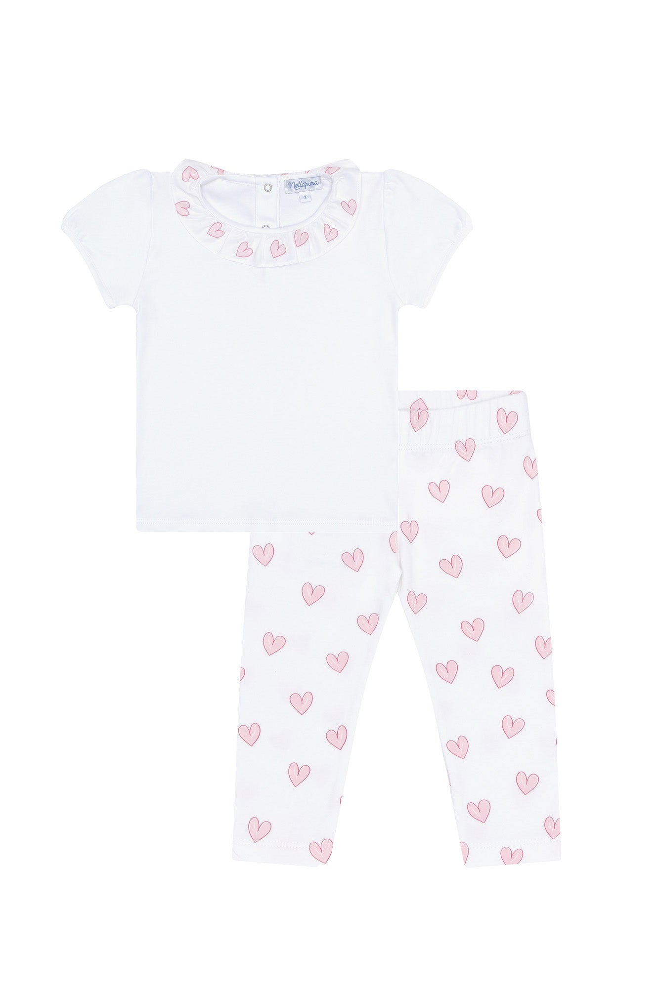 Pink Heart Tee-Leggings Pima Cotton Set