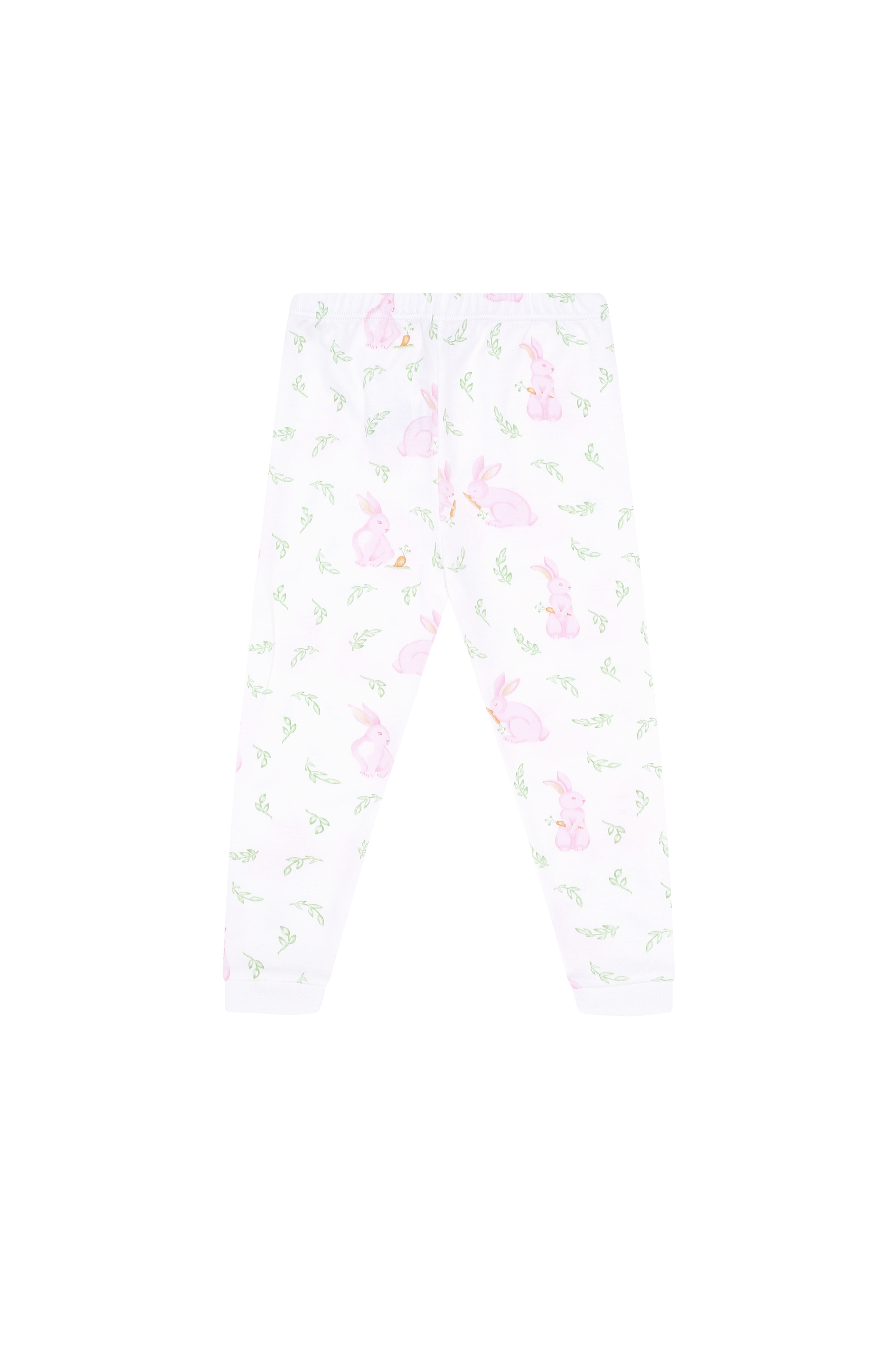 Girls Pink Bunny Print Pima Cotton Pajama Set