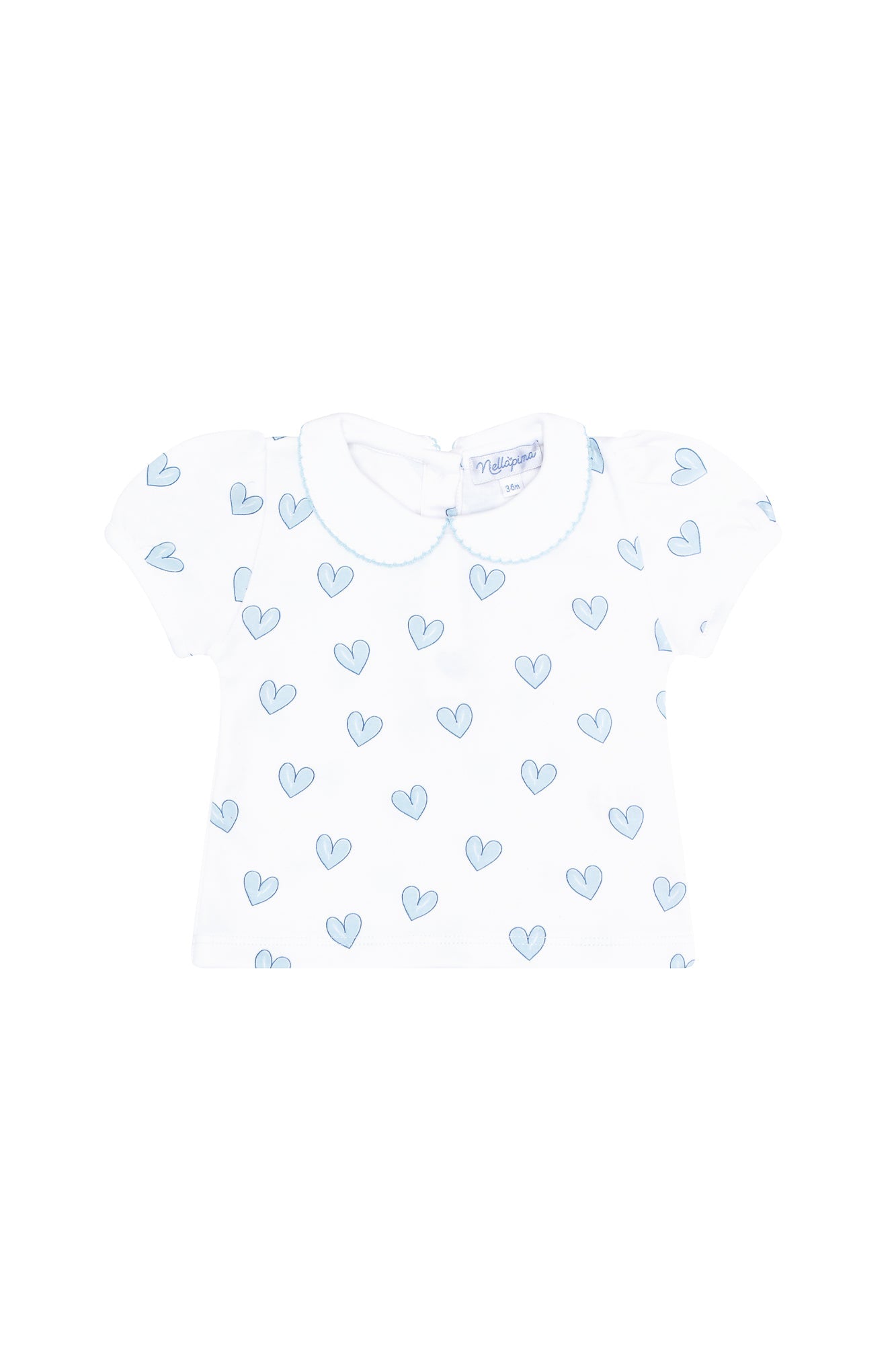 Girl Blue Heart Print Baby Diaper Cover Set