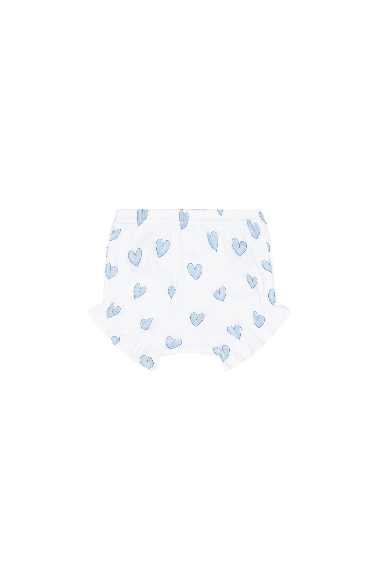 Girl Blue Heart Print Baby Diaper Cover Set