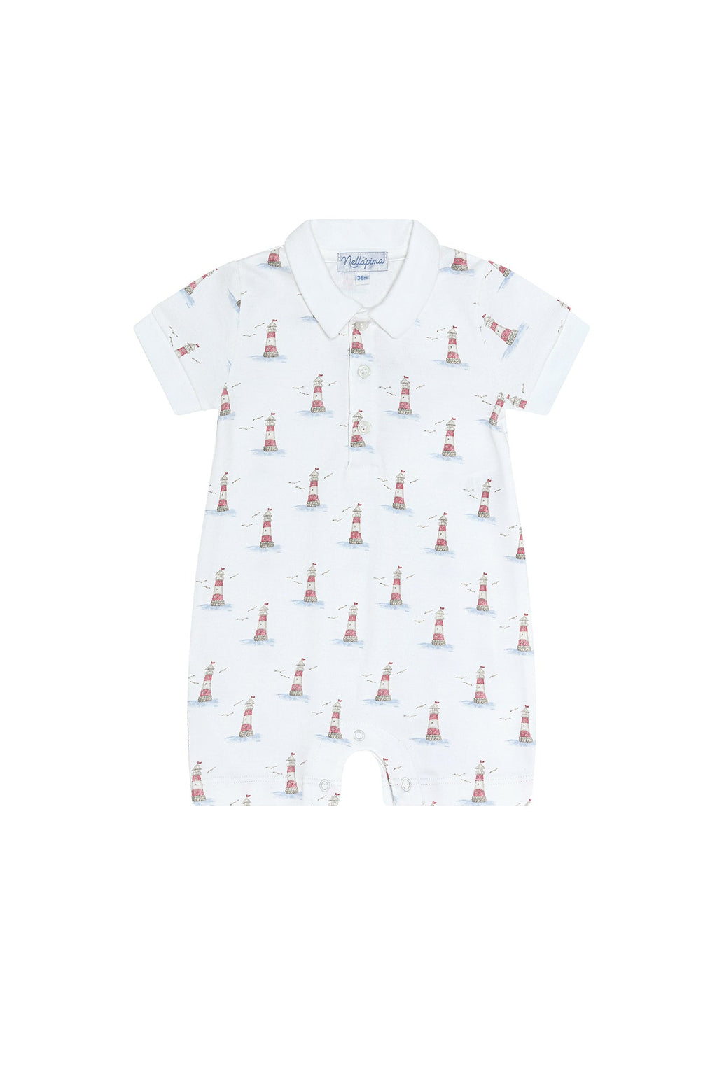 Baby Boy Lighthouse Print Romper Short Sleeve