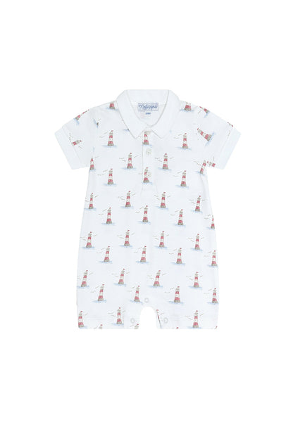 Baby Boy Lighthouse Print Romper Short Sleeve