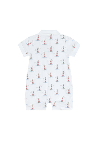 Baby Boy Lighthouse Print Romper Short Sleeve