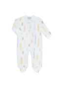 Spirals Print Zipper Footie