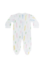 Baby Spirals Print Pima Cotton Zipper Footie