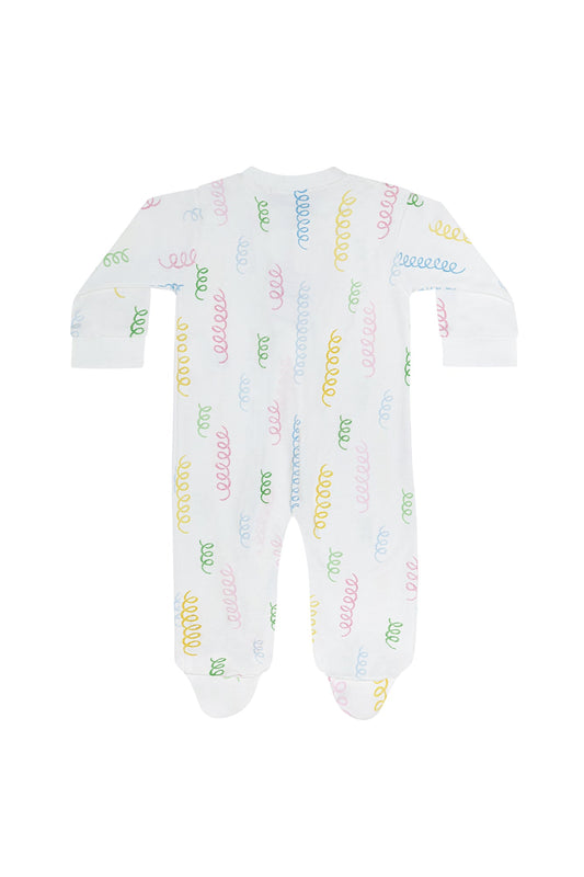 Spirals Print Zipper Footie