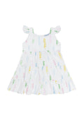 Spirals Print Ruffle Dress